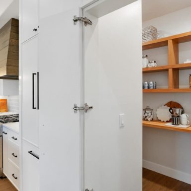 Kitchen Pantry Walk-in Custom Stained Shelves