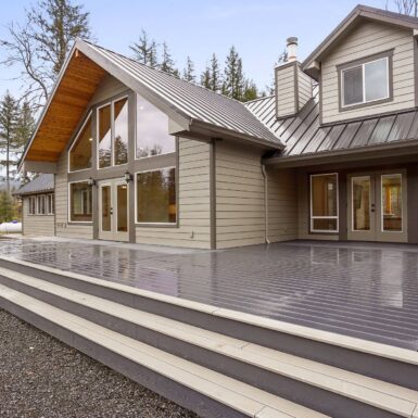 Exterior back spacious back deck made with durable materials adds beauty to the building