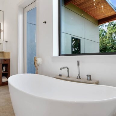 primary bathroom with soaking tub 2023 Tour of Homes by Foksha Homes in Salem Oregon