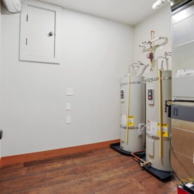 utility room air handler and water heater