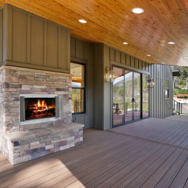 exterior deck fireplace